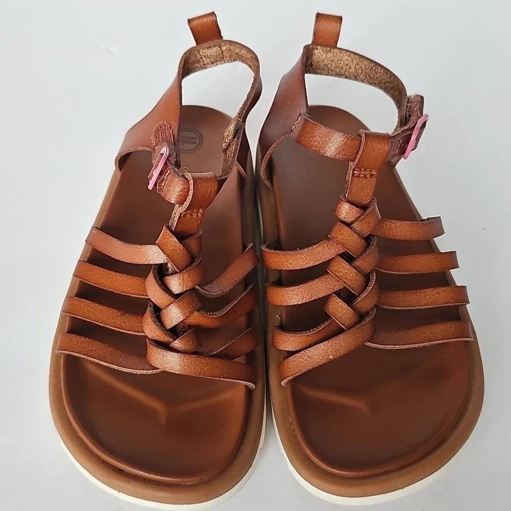 Toddler Girls Gladiator Sandals Brown sz 11 Wonder Nation 1855
